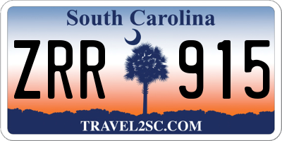 SC license plate ZRR915