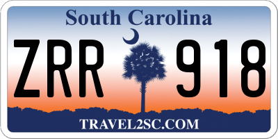 SC license plate ZRR918