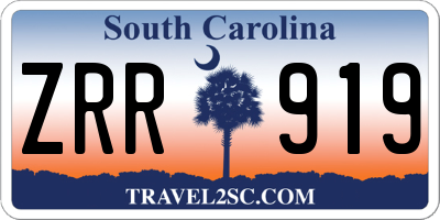 SC license plate ZRR919