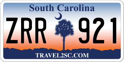 SC license plate ZRR921