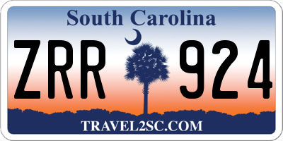 SC license plate ZRR924