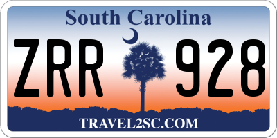 SC license plate ZRR928