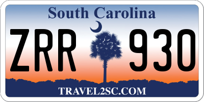 SC license plate ZRR930