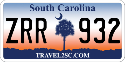 SC license plate ZRR932
