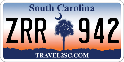 SC license plate ZRR942