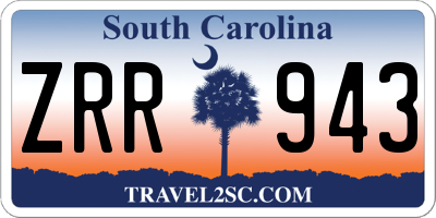 SC license plate ZRR943