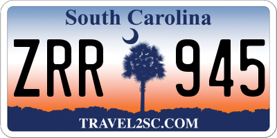 SC license plate ZRR945
