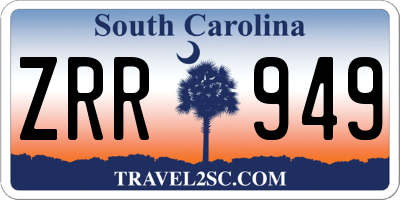 SC license plate ZRR949