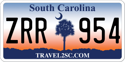SC license plate ZRR954