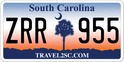 SC license plate ZRR955