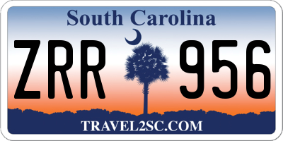SC license plate ZRR956