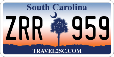 SC license plate ZRR959