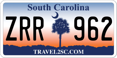SC license plate ZRR962