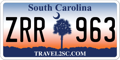 SC license plate ZRR963