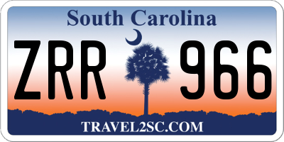 SC license plate ZRR966