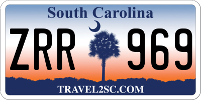 SC license plate ZRR969