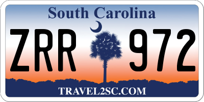 SC license plate ZRR972