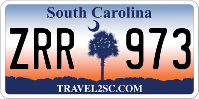 SC license plate ZRR973