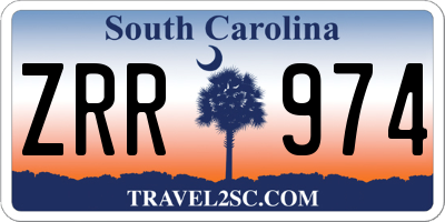SC license plate ZRR974