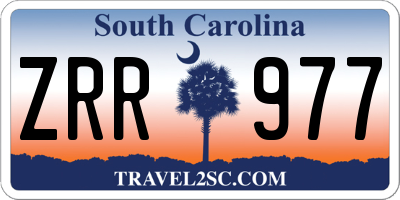 SC license plate ZRR977