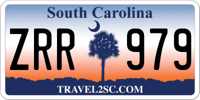 SC license plate ZRR979