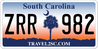 SC license plate ZRR982