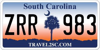 SC license plate ZRR983