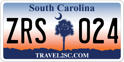 SC license plate ZRS024