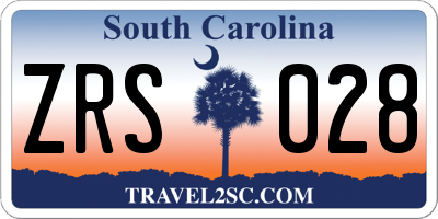 SC license plate ZRS028