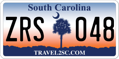 SC license plate ZRS048