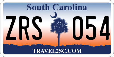 SC license plate ZRS054
