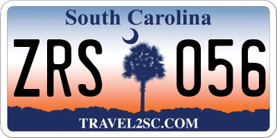 SC license plate ZRS056