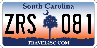 SC license plate ZRS081