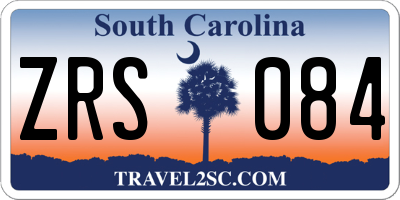 SC license plate ZRS084