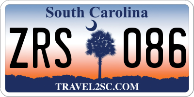 SC license plate ZRS086