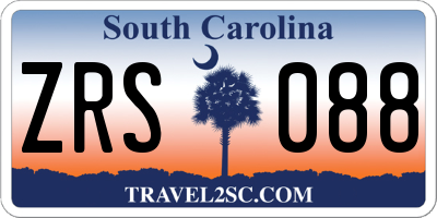 SC license plate ZRS088