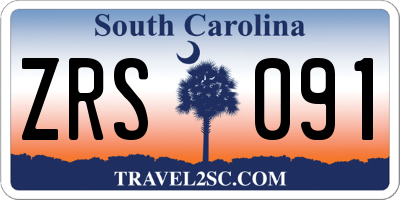 SC license plate ZRS091