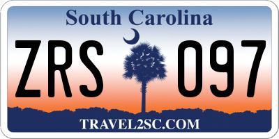 SC license plate ZRS097