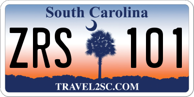 SC license plate ZRS101