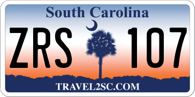 SC license plate ZRS107