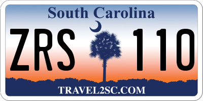 SC license plate ZRS110