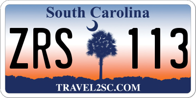 SC license plate ZRS113