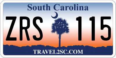 SC license plate ZRS115