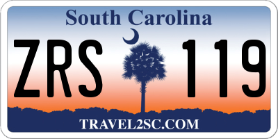 SC license plate ZRS119