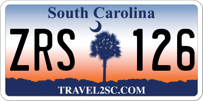 SC license plate ZRS126