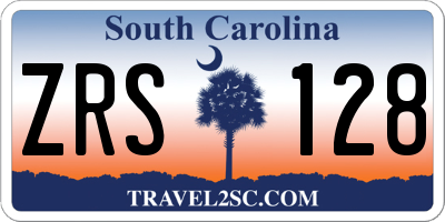 SC license plate ZRS128