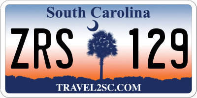 SC license plate ZRS129
