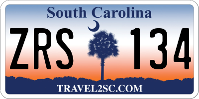 SC license plate ZRS134