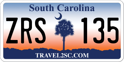 SC license plate ZRS135