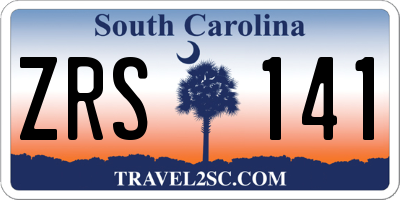 SC license plate ZRS141